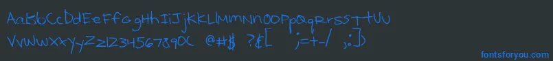 Kcirtap Font – Blue Fonts on Black Background