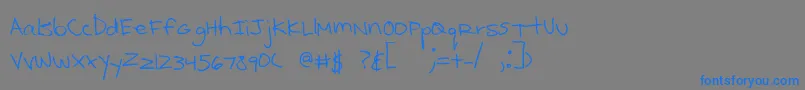 フォントKcirtap – 灰色の背景に青い文字