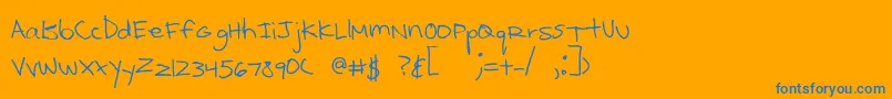 Kcirtap Font – Blue Fonts on Orange Background