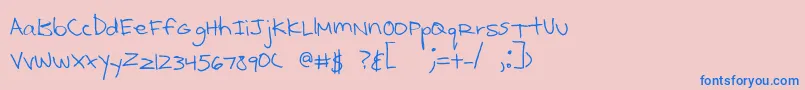 Kcirtap Font – Blue Fonts on Pink Background