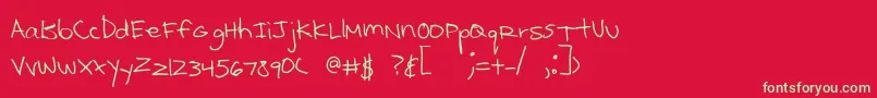 フォントKcirtap – 赤い背景に緑の文字