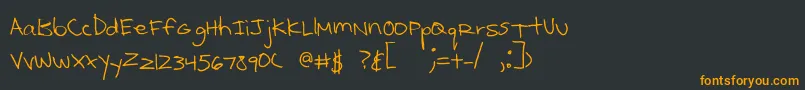 フォントKcirtap – 黒い背景にオレンジの文字