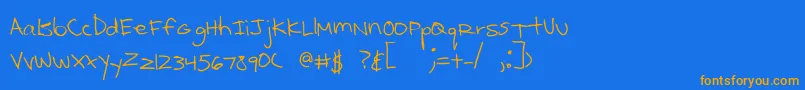 Kcirtap Font – Orange Fonts on Blue Background