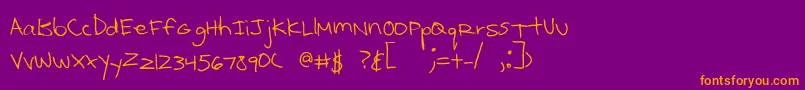Weitere Informationen zur Kcirtap-Schriftart Kcirtap-Schriftart – Orangefarbene Schriften auf violettem Hintergrund