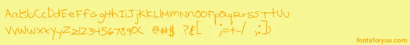 Kcirtap Font – Orange Fonts on Yellow Background