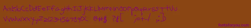 Kcirtap Font – Purple Fonts on Brown Background