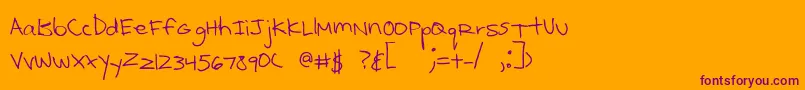 フォントKcirtap – オレンジの背景に紫のフォント