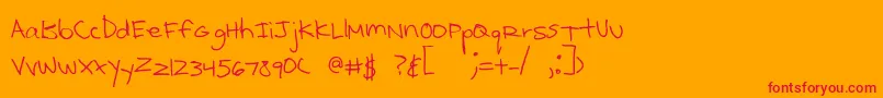 Kcirtap Font – Red Fonts on Orange Background
