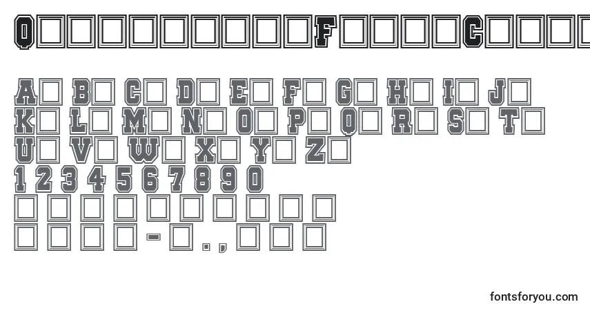 Czcionka QuaterbackFightCampus – alfabet, cyfry, specjalne znaki