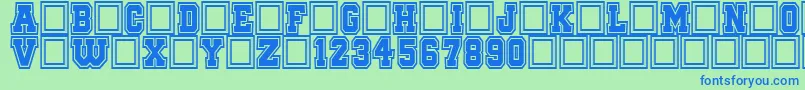 QuaterbackFightCampus Font – Blue Fonts on Green Background