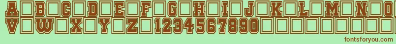 QuaterbackFightCampus Font – Brown Fonts on Green Background