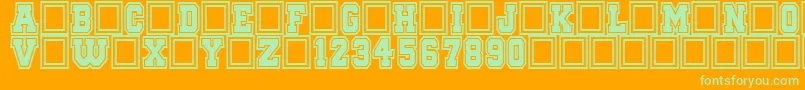 QuaterbackFightCampus Font – Green Fonts on Orange Background