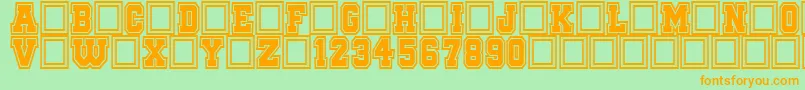 QuaterbackFightCampus Font – Orange Fonts on Green Background