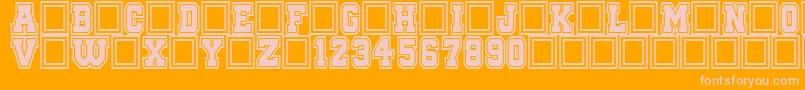 QuaterbackFightCampus Font – Pink Fonts on Orange Background