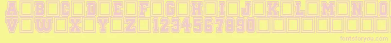 QuaterbackFightCampus Font – Pink Fonts on Yellow Background