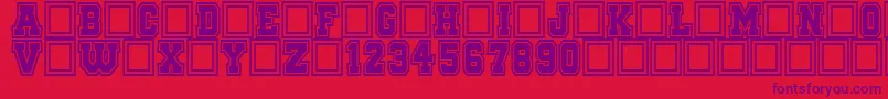 QuaterbackFightCampus Font – Purple Fonts on Red Background