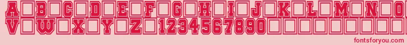 QuaterbackFightCampus Font – Red Fonts on Pink Background