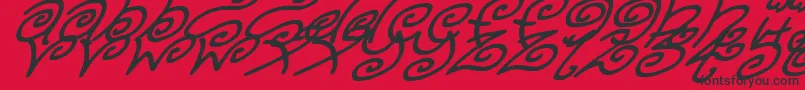 KurlyKyootsItalic Font – Black Fonts on Red Background