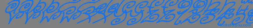 fuente KurlyKyootsItalic – Fuentes Azules Sobre Fondo Gris