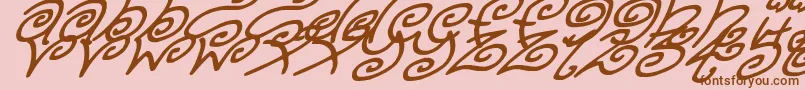 KurlyKyootsItalic Font – Brown Fonts on Pink Background