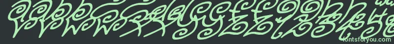 KurlyKyootsItalic Font – Green Fonts on Black Background