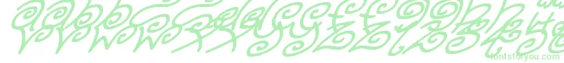 KurlyKyootsItalic Font – Green Fonts on White Background