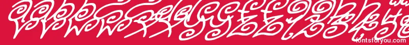 KurlyKyootsItalic Font – White Fonts on Red Background