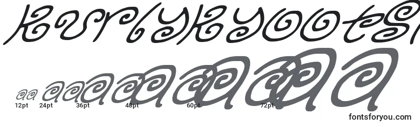 KurlyKyootsItalic Font Sizes