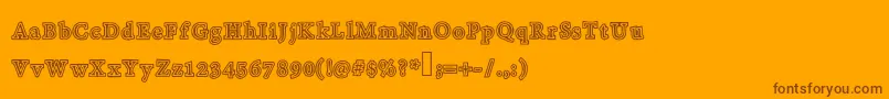 フォントTotalyoutline – オレンジの背景に茶色のフォント