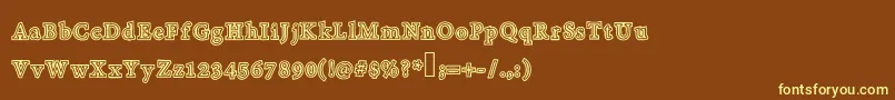 Totalyoutline Font – Yellow Fonts on Brown Background