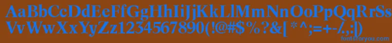 フォントInformaticssskBold – 茶色の背景に青い文字