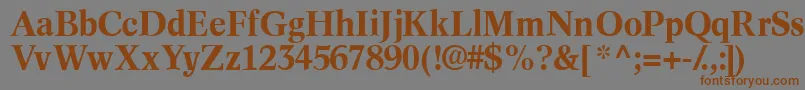 フォントInformaticssskBold – 茶色の文字が灰色の背景にあります。