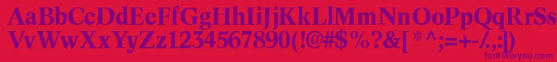 フォントInformaticssskBold – 赤い背景に紫のフォント