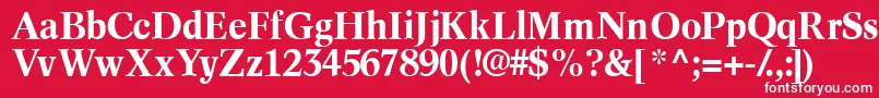 Czcionka InformaticssskBold – białe czcionki na czerwonym tle