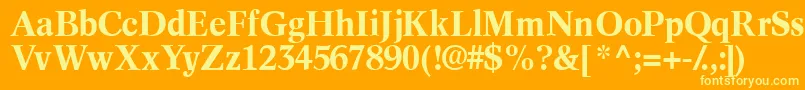 フォントInformaticssskBold – オレンジの背景に黄色の文字