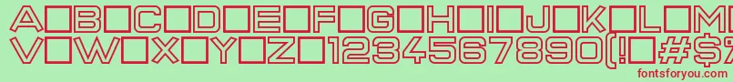 SuperQuickFormulaHollow Font – Red Fonts on Green Background