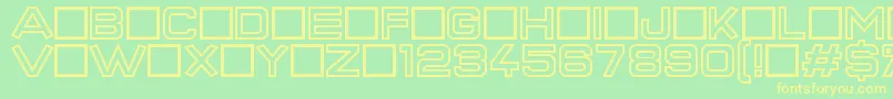 SuperQuickFormulaHollow Font – Yellow Fonts on Green Background