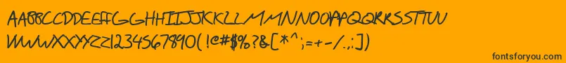 SfScribbledSansScBold Font – Black Fonts on Orange Background
