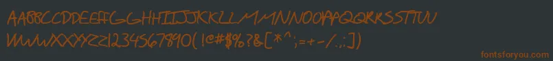 SfScribbledSansScBold-Schriftart – Braune Schriften auf schwarzem Hintergrund