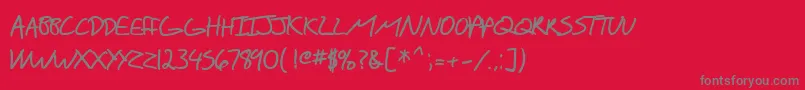 SfScribbledSansScBold-Schriftart – Graue Schriften auf rotem Hintergrund