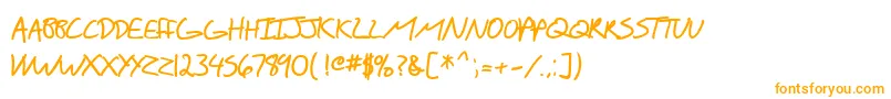 Czcionka SfScribbledSansScBold – pomarańczowe czcionki na białym tle
