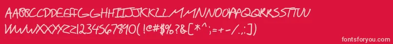 フォントSfScribbledSansScBold – 赤い背景にピンクのフォント