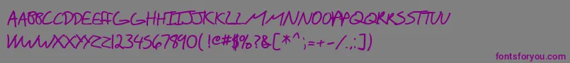 SfScribbledSansScBold Font – Purple Fonts on Gray Background