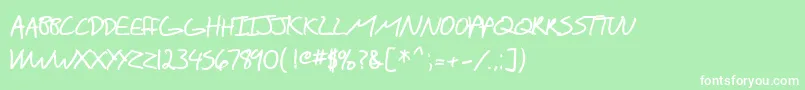 フォントSfScribbledSansScBold – 緑の背景に白い文字