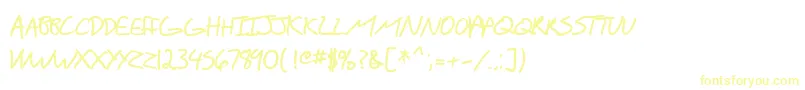SfScribbledSansScBold Font – Yellow Fonts on White Background