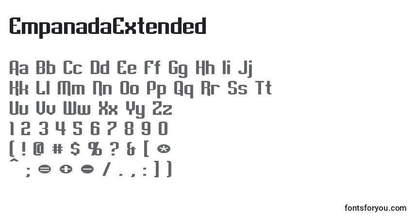 Шрифт EmpanadaExtended – алфавит, цифры, специальные символы