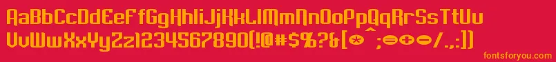 Fonte EmpanadaExtended – fontes laranjas em um fundo vermelho