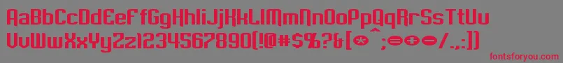 フォントEmpanadaExtended – 赤い文字の灰色の背景