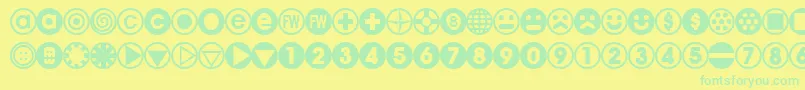 Bullba ffy-Schriftart – Grüne Schriften auf gelbem Hintergrund