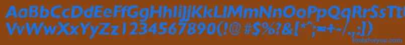 フォントChantillyrandomBolditalic – 茶色の背景に青い文字